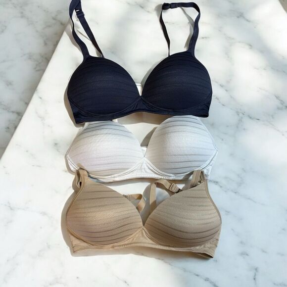 Warners Set of 3 Softcup No Underwire TShirt Bra Size 36C Style 1020‎ - Picture 1 of 8